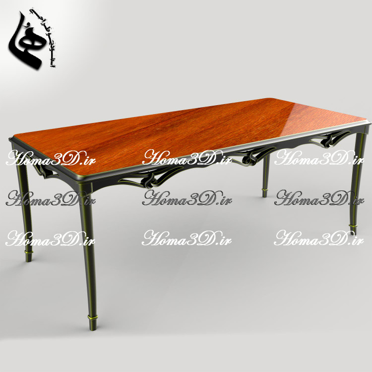 فایل طراحی 3بعدی مبلمان لوکس با فریم زیبا و انحنای خاص از سبک نئوکلاسیک