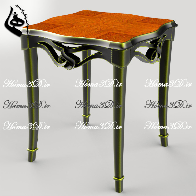 فایل طراحی 3بعدی مبلمان لوکس با فریم زیبا و انحنای خاص از سبک نئوکلاسیک