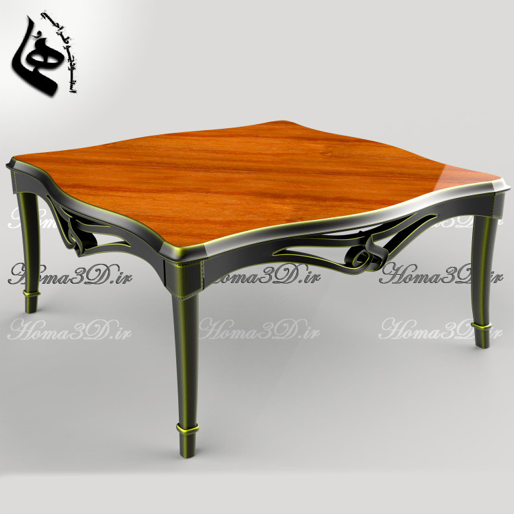 میز جلومبلی مناسب پذیرایی در فضاهای هنری و لوکس با قید منحصربهفرد الهامگرفته از حرف «ه» فارسی | ترکیب هنر، هویت و طراحی نوآورانه