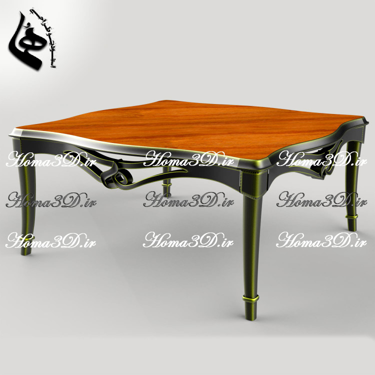 میز جلومبلی مناسب پذیرایی در فضاهای هنری و لوکس با قید منحصربهفرد الهامگرفته از حرف «ه» فارسی | ترکیب هنر، هویت و طراحی نوآورانه