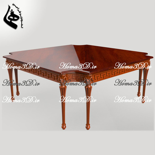 میز جلو مبلی با ایده ورساچ و طراحی سهبعدی منبت با کیفیت بالا