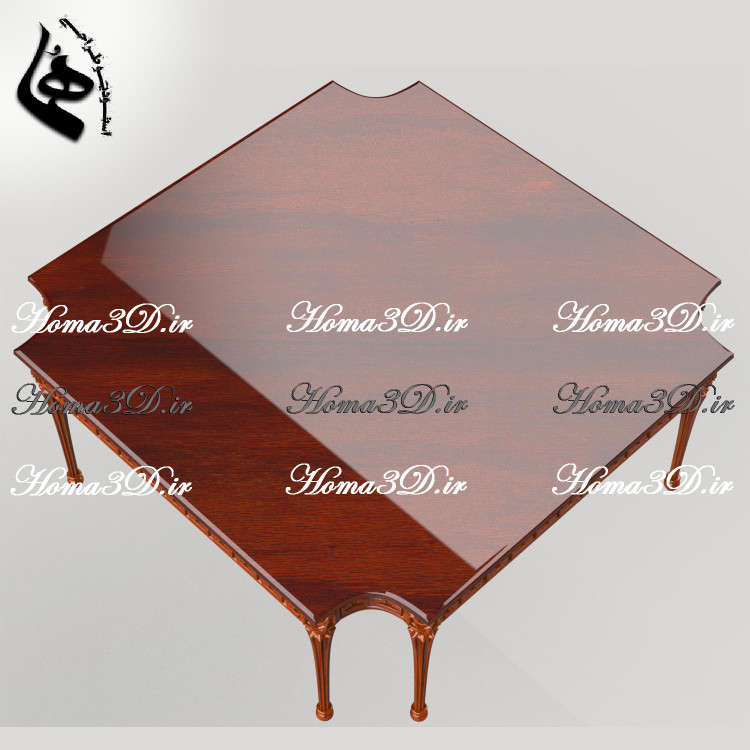 میز جلو مبلی با ایده ورساچ و طراحی سهبعدی منبت با کیفیت بالا