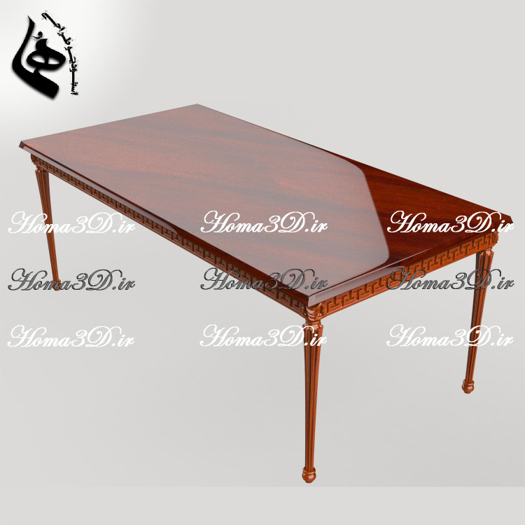 دانلود فایل طراحی میز ناهارخوری | فایل STL + قالب چوبگیری EPS,JPG | آماده تولید با CNC چوب