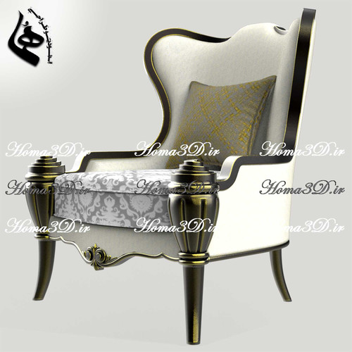 قالب طراحی و چوبگیری و فایل کد مبل لوکس موزهای با پایههای گرد خاص