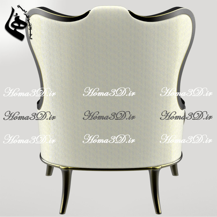 قالب طراحی و چوبگیری و فایل کد مبل لوکس موزهای با پایههای گرد خاص