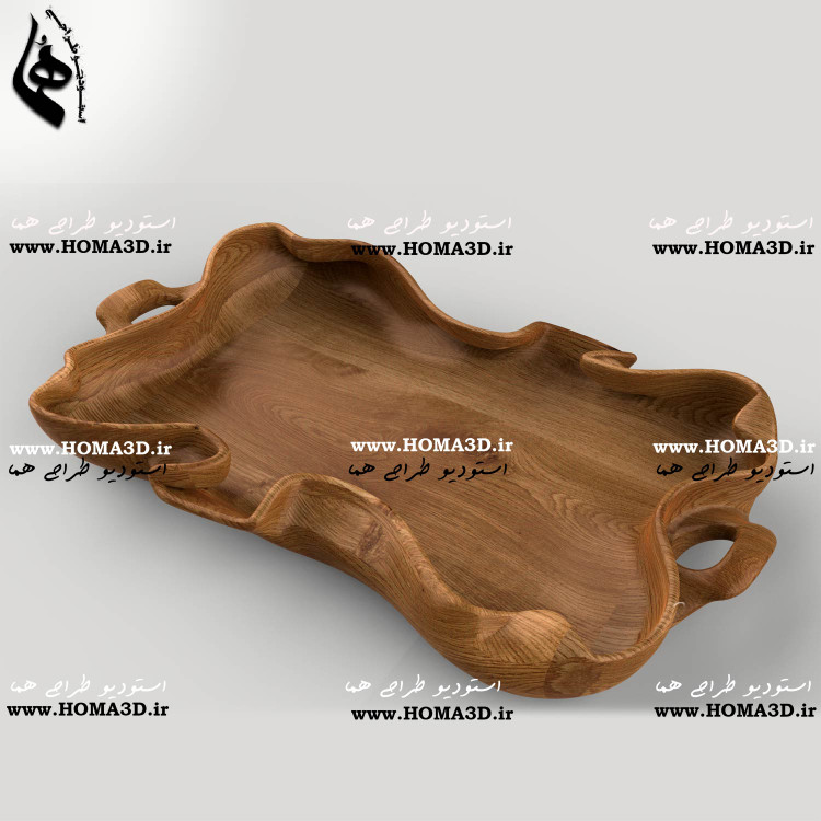 فایل طراحی 3بعدی دانلودی سینی چوبی دفرمه کاملا کاربردی