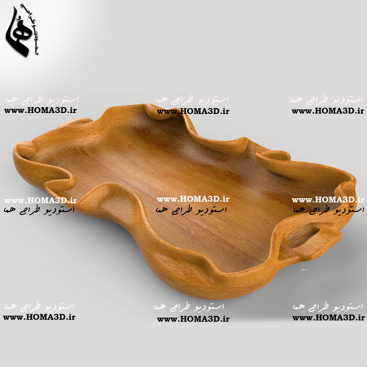 فایل طراحی 3بعدی دانلودی سینی چوبی دفرمه کاملا کاربردی