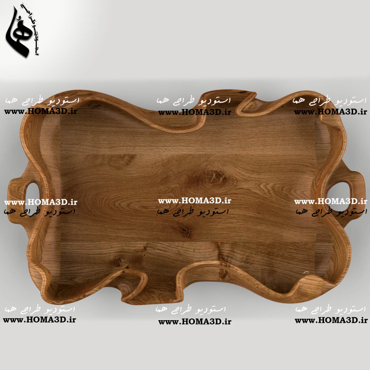 فایل طراحی 3بعدی دانلودی سینی چوبی دفرمه کاملا کاربردی