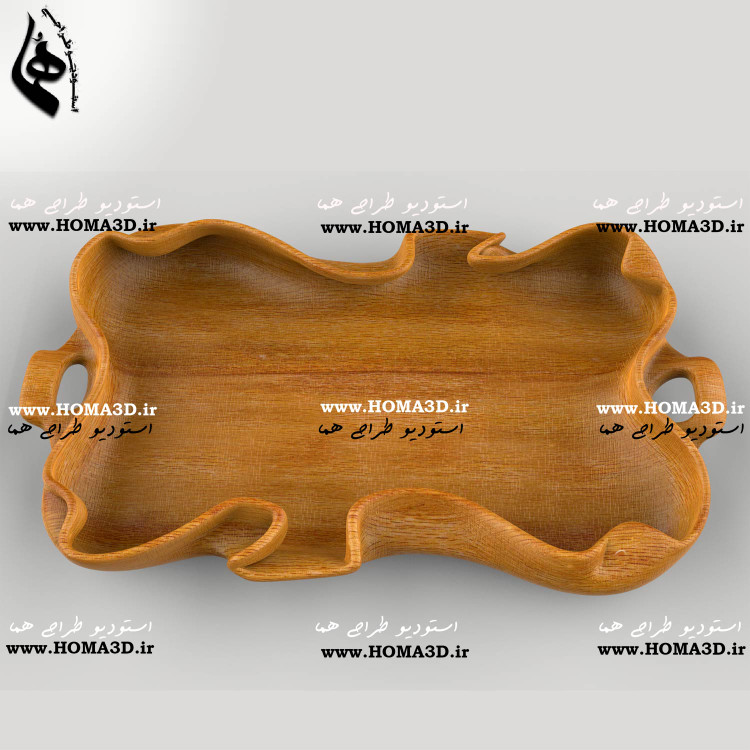 فایل طراحی 3بعدی دانلودی سینی چوبی دفرمه کاملا کاربردی