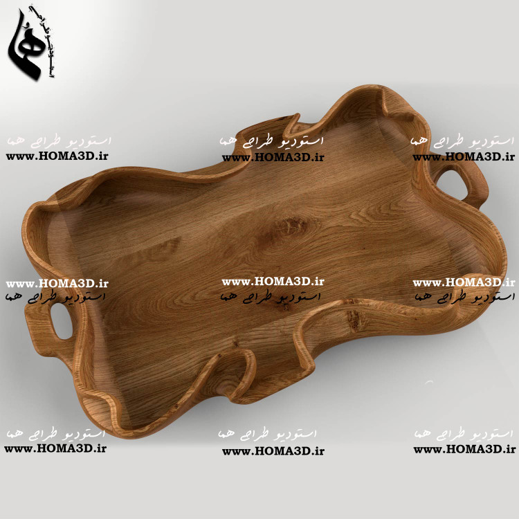 فایل طراحی 3بعدی دانلودی سینی چوبی دفرمه کاملا کاربردی